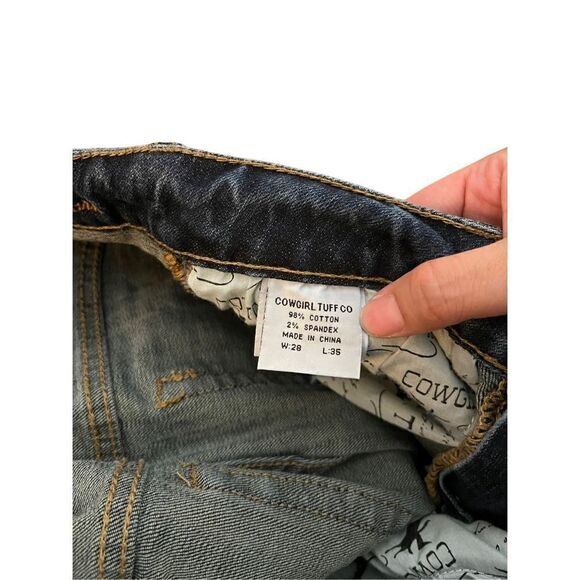 Cowgirl Tuff Western Edge Dark Wash Size 28 - Picture 10 of 10